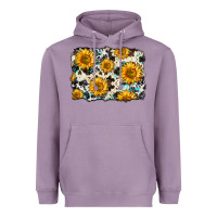 Lavender cowhide sunflower pattern Heavyweight Hoodie - Zillion Design Studio