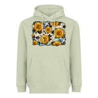 Matcha cowhide sunflower pattern Heavyweight Hoodie - Zillion Design Studio