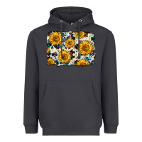 Smoke cowhide sunflower pattern Heavyweight Hoodie - Zillion Design Studio