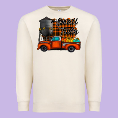 Small Town Fall Premium Sweatshirt Designed By Cowhidedigitalart