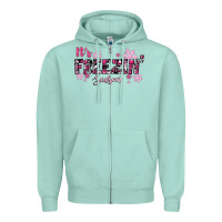Seafoam It's Freezin Season Pink Christmas Zipper Hoodie - RanaPortraitStore