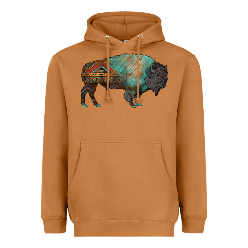 Aztec Bison Heavyweight Hoodie by RanaPortraitStore | Teevron