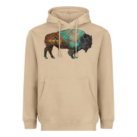 Mushroom aztec bison Heavyweight Hoodie - RanaPortraitStore