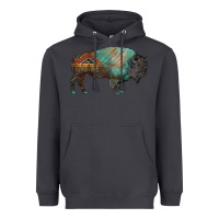 Smoke aztec bison Heavyweight Hoodie - RanaPortraitStore