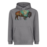 Storm aztec bison Heavyweight Hoodie - RanaPortraitStore