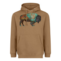 Toasted Coconut aztec bison Heavyweight Hoodie - RanaPortraitStore