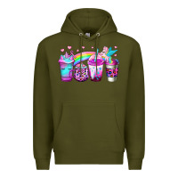 Army Green unicorn coffee Premium Hoodie - Jasminsmagicworld