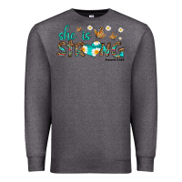 Charcoal Heather she is strong Premium Sweatshirt - HRA Design Shop