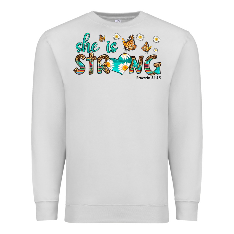 She Is Strong Premium Sweatshirt by HRA Design Shop | Teevron