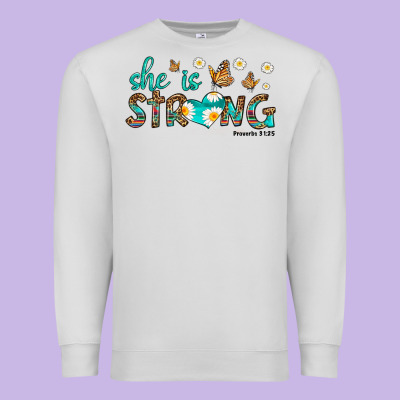 She Is Strong Premium Sweatshirt Designed By Hra Design Shop