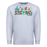 Heather Grey she is strong Premium Sweatshirt - HRA Design Shop