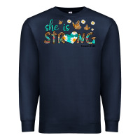 Navy she is strong Premium Sweatshirt - HRA Design Shop