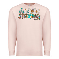 Pale Pink she is strong Premium Sweatshirt - HRA Design Shop