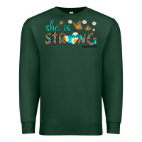 Sports Green she is strong Premium Sweatshirt - HRA Design Shop