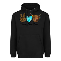 Black peace love cow Heavyweight Hoodie - RanaPortraitStore
