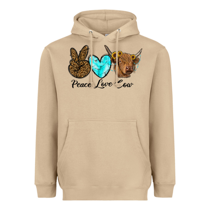 Peace Love Cow Heavyweight Hoodie by RanaPortraitStore | Teevron