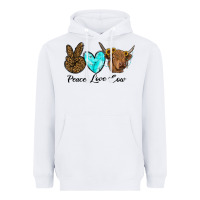 White peace love cow Heavyweight Hoodie - RanaPortraitStore