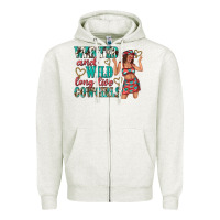Oatmeal Heather wanted and wild long live cowgirls Zipper Hoodie - texasbilliewilder