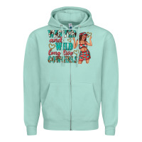 Seafoam wanted and wild long live cowgirls Zipper Hoodie - texasbilliewilder