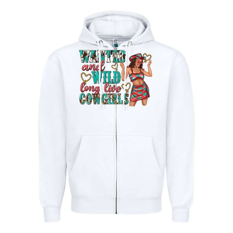 Wanted And Wild Long Live Cowgirls Zipper Hoodie by texasbilliewilder | Teevron