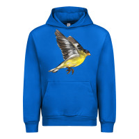 Cobalt Flying American Goldfinch Urban Hoodie - LillyAllenDesigns