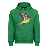 Emerald Flying American Goldfinch Urban Hoodie - LillyAllenDesigns