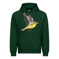Forest Green Flying American Goldfinch Urban Hoodie - LillyAllenDesigns