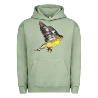 Pigment Oil Green Flying American Goldfinch Urban Hoodie - LillyAllenDesigns