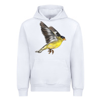 White Flying American Goldfinch Urban Hoodie - LillyAllenDesigns