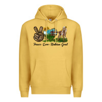 Antique Gold Peace Love Nubian Goat Premium Hoodie - LillyAllenDesigns
