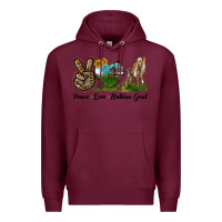 Burgundy Peace Love Nubian Goat Premium Hoodie - LillyAllenDesigns