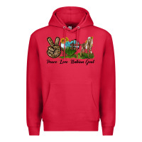 Cardinal Peace Love Nubian Goat Premium Hoodie - LillyAllenDesigns