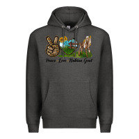 Charcoal Heather Peace Love Nubian Goat Premium Hoodie - LillyAllenDesigns