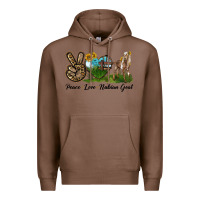 Chestnut Peace Love Nubian Goat Premium Hoodie - LillyAllenDesigns