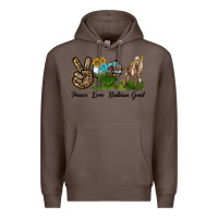 Coffee Peace Love Nubian Goat Premium Hoodie - LillyAllenDesigns