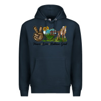 Navy Peace Love Nubian Goat Premium Hoodie - LillyAllenDesigns