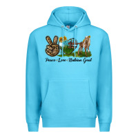 Ocean Blue Peace Love Nubian Goat Premium Hoodie - LillyAllenDesigns