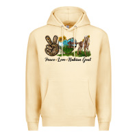Pina Colada Peace Love Nubian Goat Premium Hoodie - LillyAllenDesigns