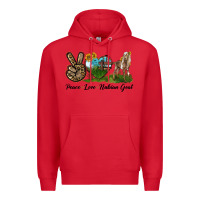 Red Peace Love Nubian Goat Premium Hoodie - LillyAllenDesigns