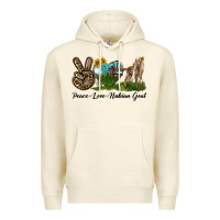 Sandshell Peace Love Nubian Goat Premium Hoodie - LillyAllenDesigns