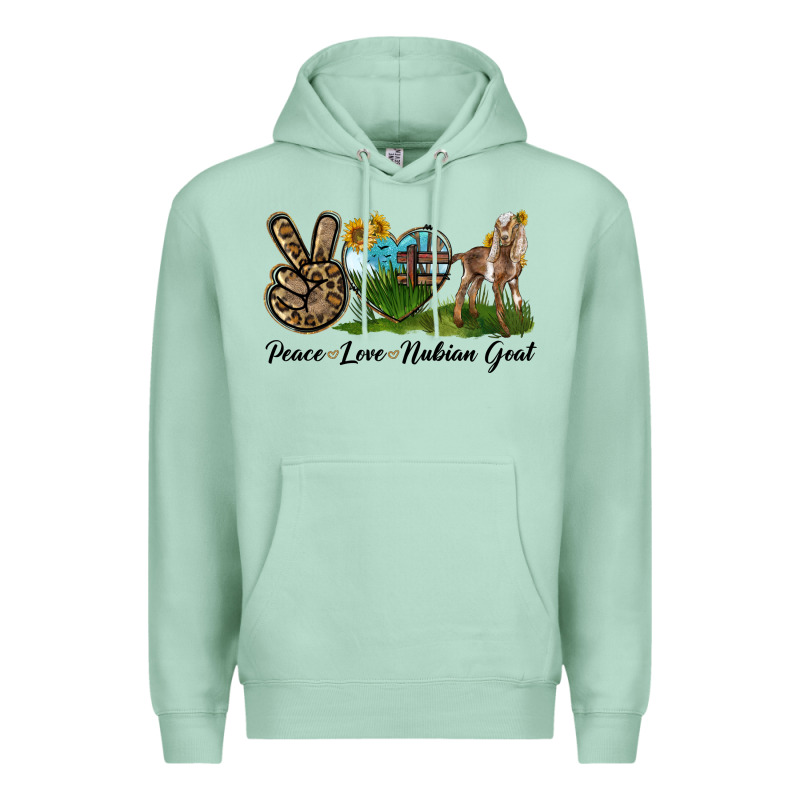 Peace Love Nubian Goat Premium Hoodie by LillyAllenDesigns | Teevron