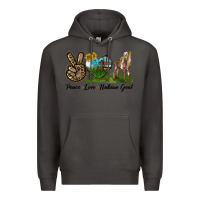 Smoke Peace Love Nubian Goat Premium Hoodie - LillyAllenDesigns