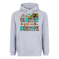Heather Grey a country girl can survive Heavyweight Hoodie - Zillion Design Studio