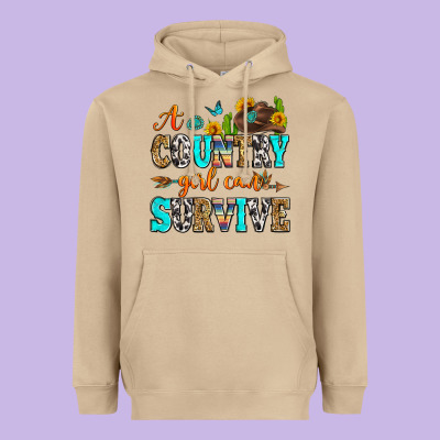 A Country Girl Can Survive Heavyweight Hoodie Designed By Zillion Design Studio