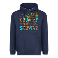 Navy a country girl can survive Heavyweight Hoodie - Zillion Design Studio