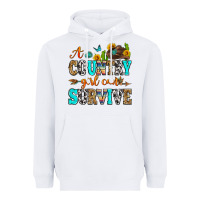 White a country girl can survive Heavyweight Hoodie - Zillion Design Studio