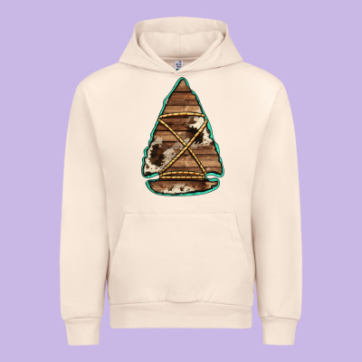Cowhide Wooden Arrowhead Urban Hoodie Designed By Jasminsmagicworld