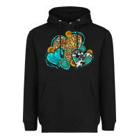 Black western turquoise hearts Heavyweight Hoodie - Zillion Design Studio