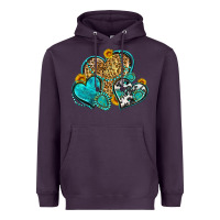 Plum western turquoise hearts Heavyweight Hoodie - Zillion Design Studio