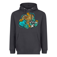 Smoke western turquoise hearts Heavyweight Hoodie - Zillion Design Studio